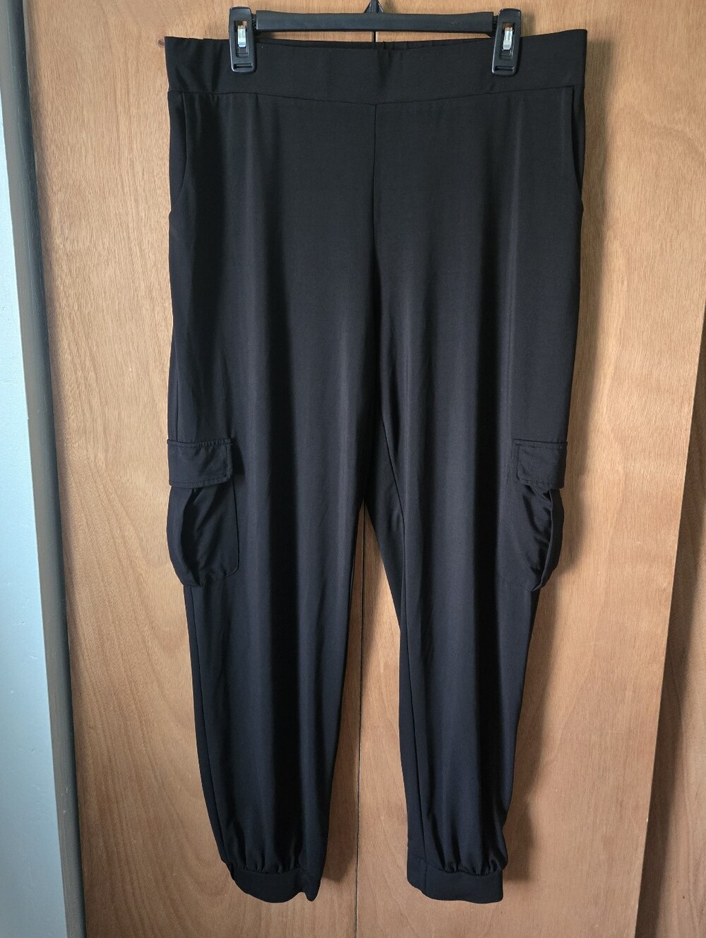 Lisa Rinna Collection Black Cargo Jogger Pants